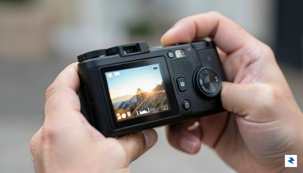 A close-up, high-detail photograph showing a photographer holding the slim&hellip;