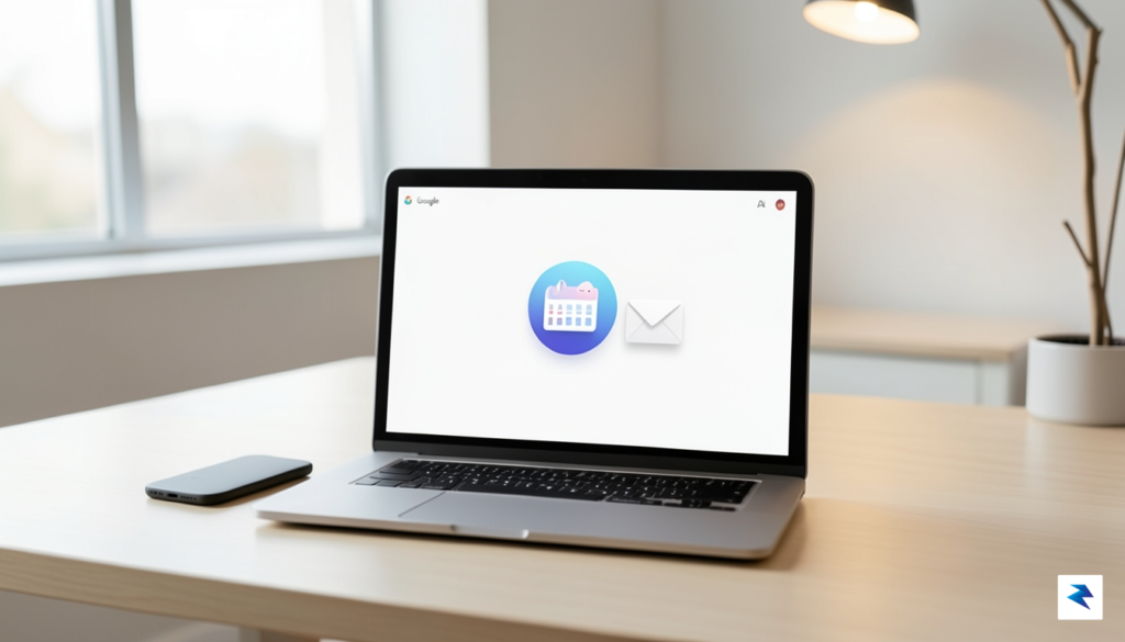 A sleek, modern workspace showing a smartphone and laptop displaying&hellip;