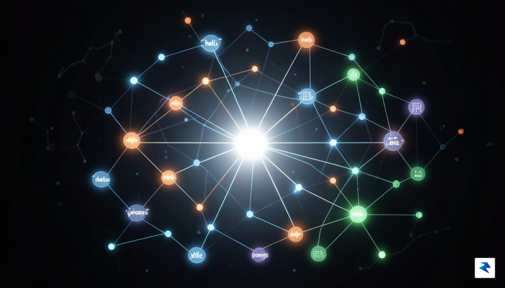 A sleek, abstract visualization of a neural network with glowing&hellip;