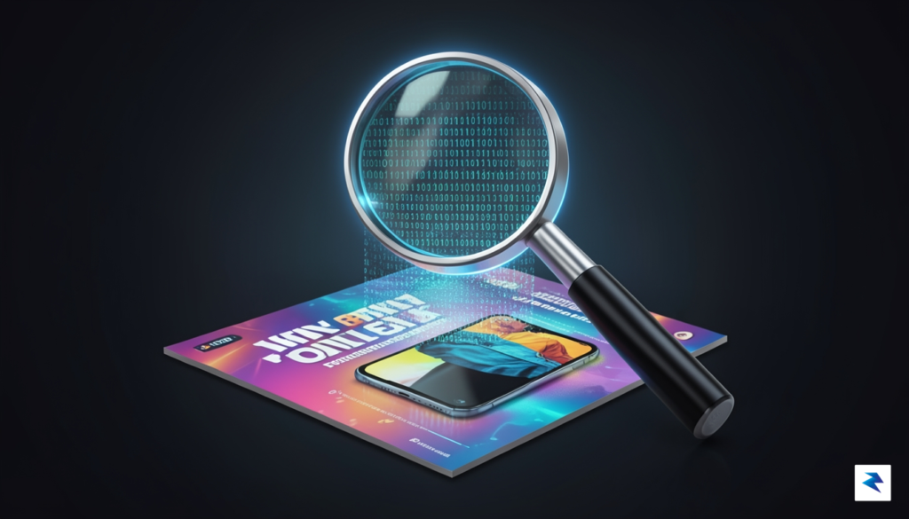 A conceptual illustration showing a digital magnifying glass hovering over&hellip;