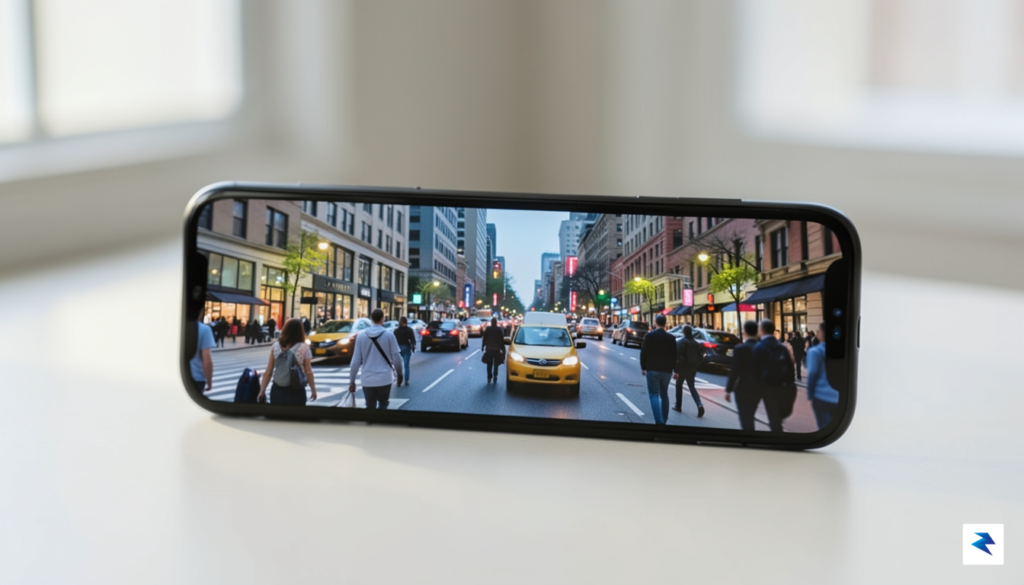 A close-up of a smartphone screen showing a video being&hellip;