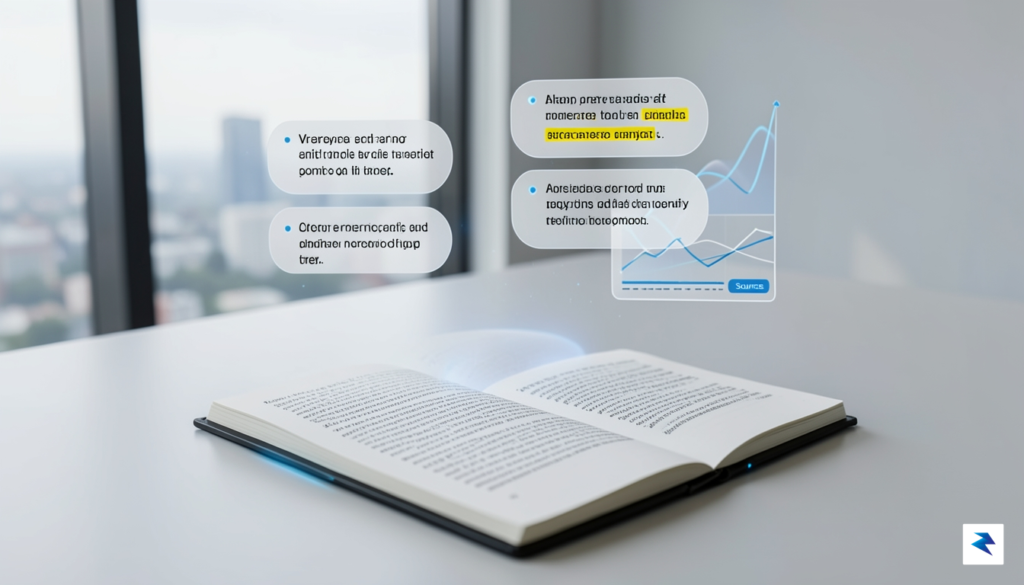 A sleek, modern user interface showing a digital notebook with…