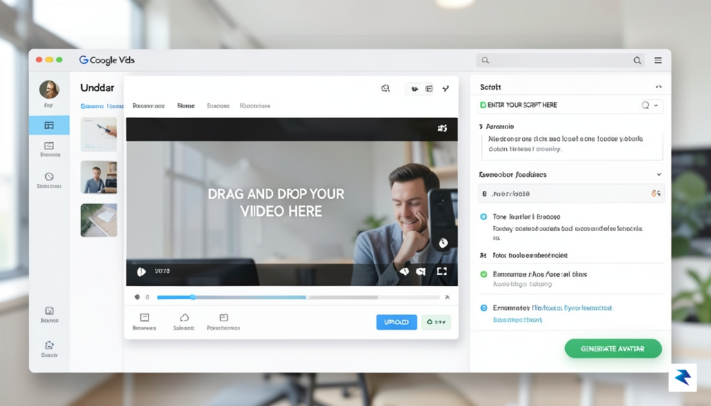 A clean, professional user interface screenshot showing a Google Vids&hellip;