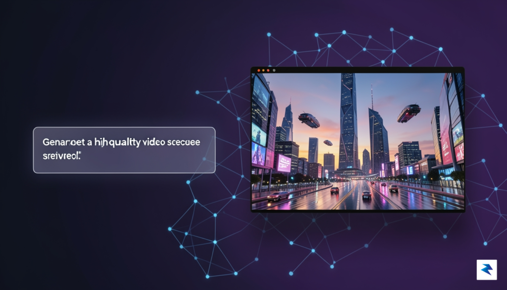 A sleek, futuristic digital workspace showing a split screen where&hellip;