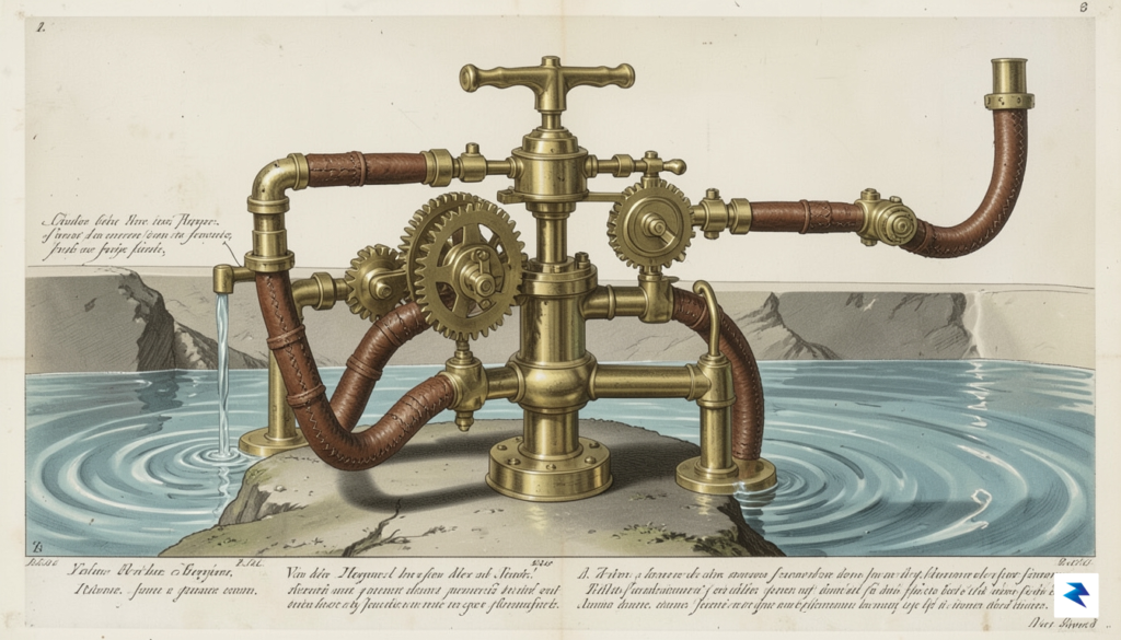 A detailed 17th-century technical illustration showing the Van der Heyden&hellip;
