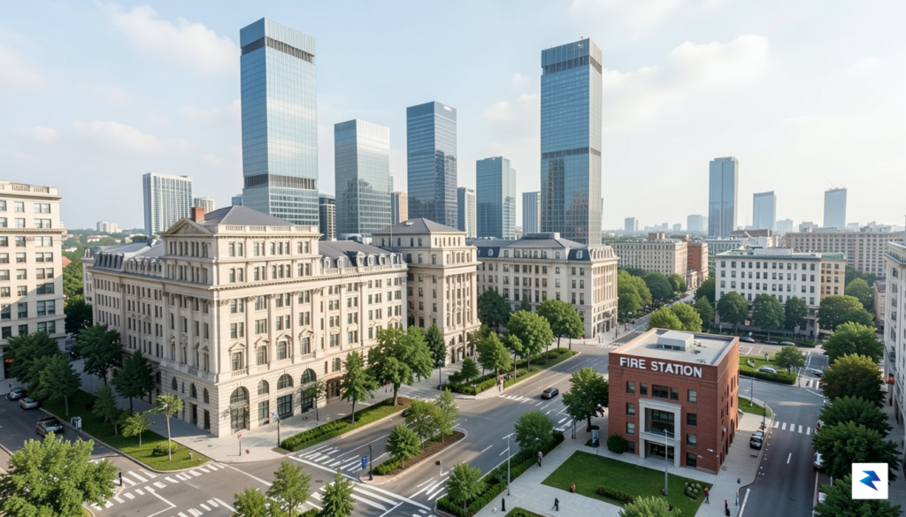 A modern city skyline with a blend of historical and&hellip;