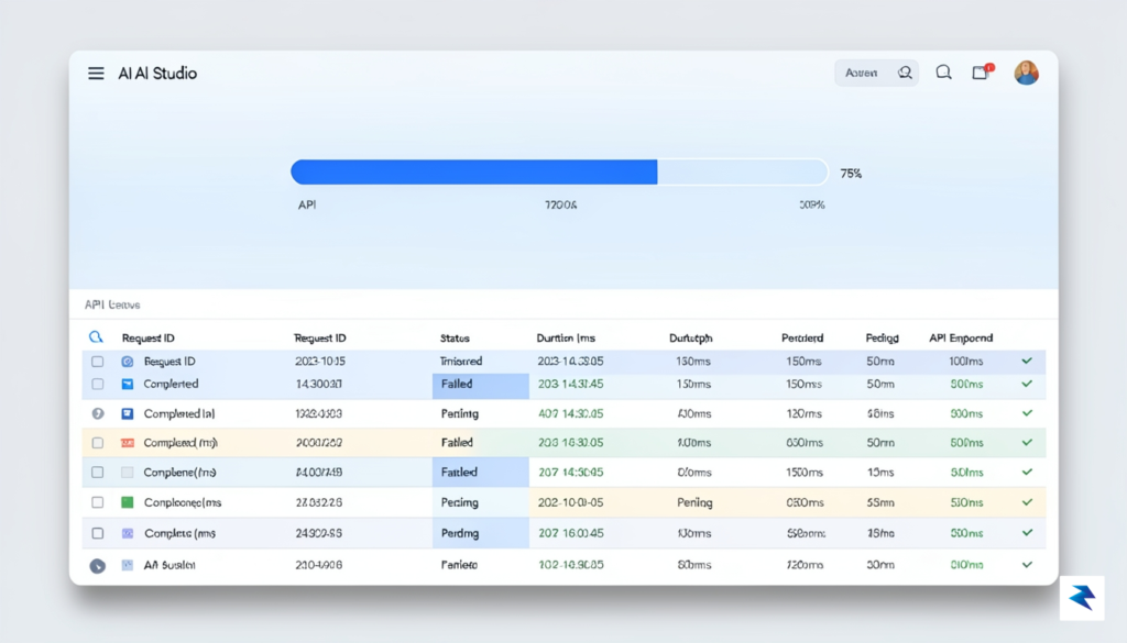 A clean, high-resolution screenshot of a Google AI Studio dashboard…