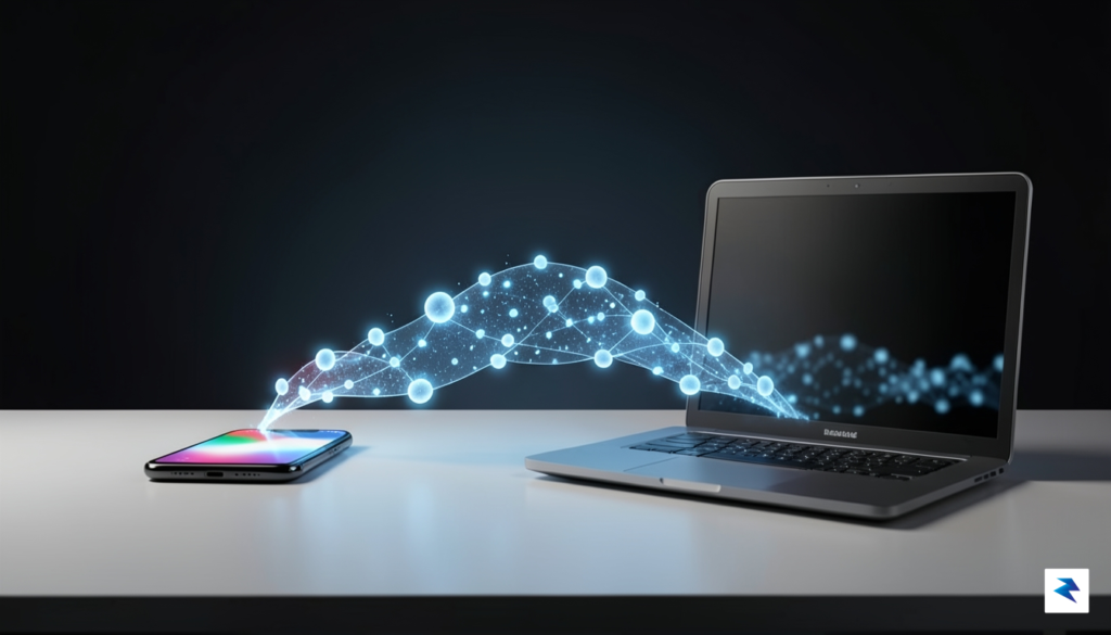A conceptual digital illustration showing glowing nodes of data traveling&hellip;