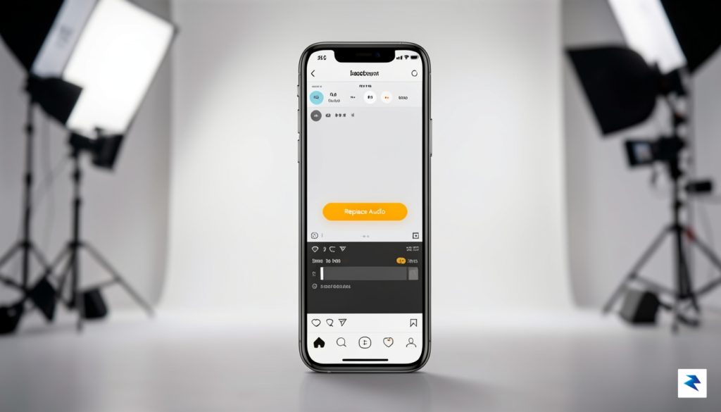A sleek, modern smartphone interface showing an Instagram editing screen…