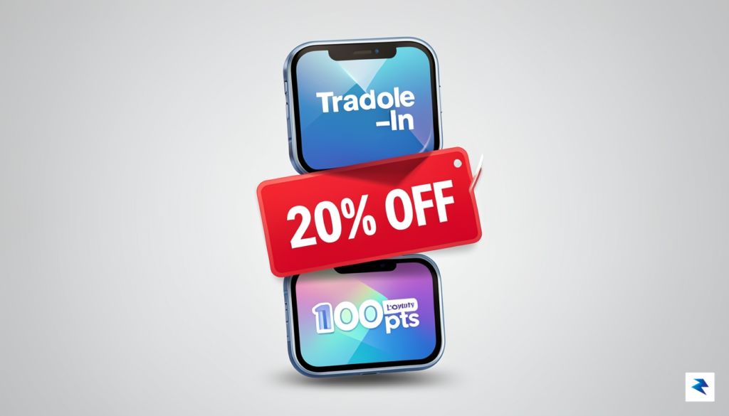 A digital graphic showing a stack of icons representing trade-in&hellip;