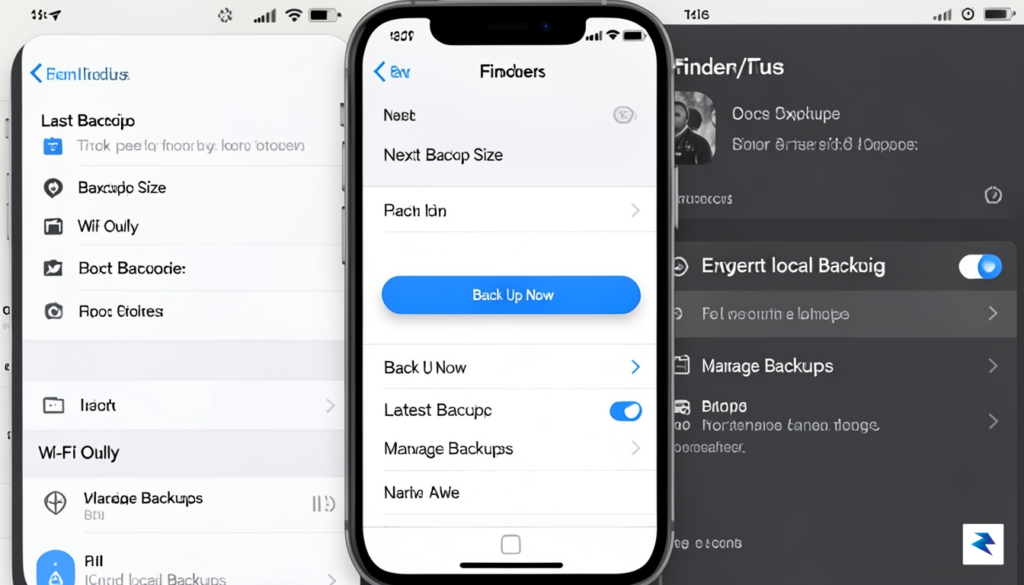 A screenshot of an iPhone's iCloud Backup screen with the…