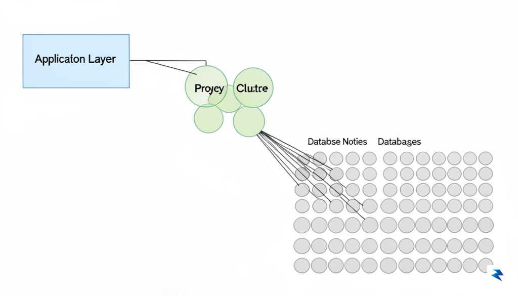 A high-level technical diagram showing an application layer connecting to&hellip;