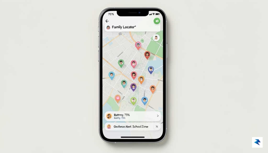 A smartphone screen displaying a user-friendly map interface with multiple&hellip;