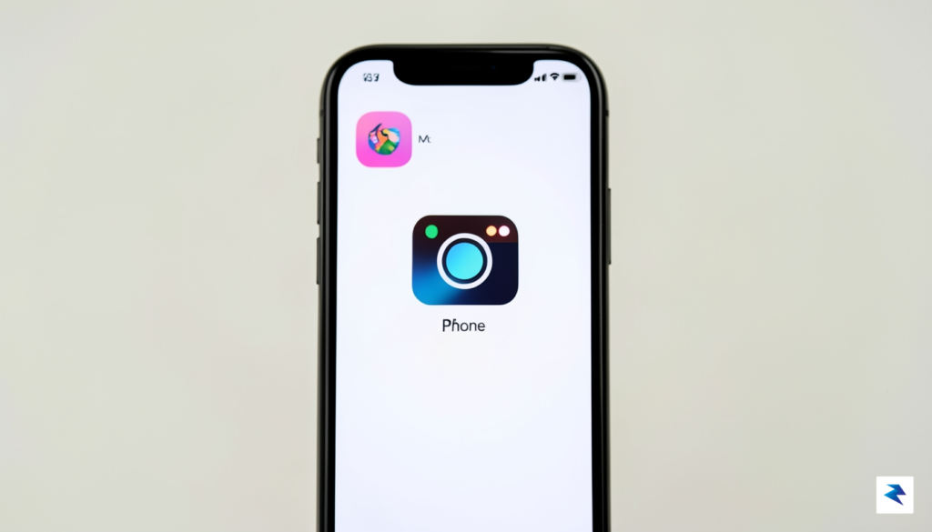 A close-up shot of an iPhone screen displaying a simplified,…