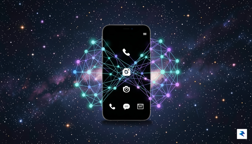 A conceptual digital illustration showing a glowing, interconnected web of&hellip;