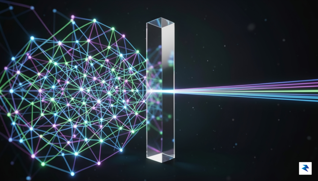 A conceptual digital visualization showing a complex, messy web of&hellip;