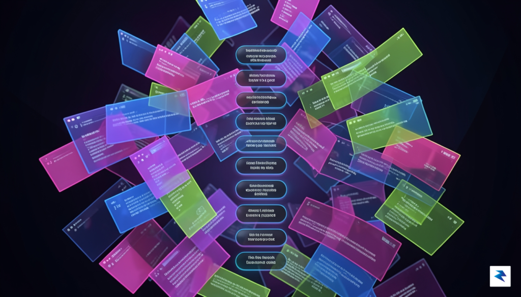 A conceptual digital art piece showing a chaotic web of&hellip;