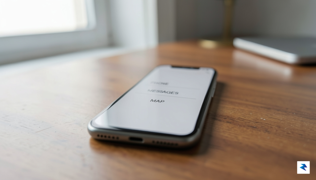 A conceptual close-up shot of a modern smartphone resting on&hellip;