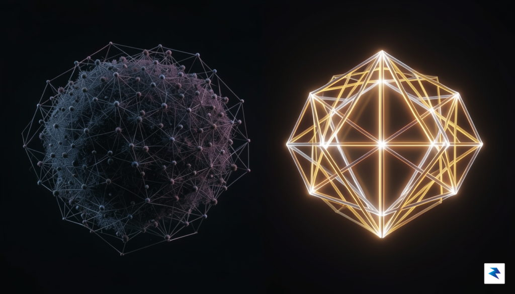 A sleek, abstract visualization of a neural network transitioning from&hellip;
