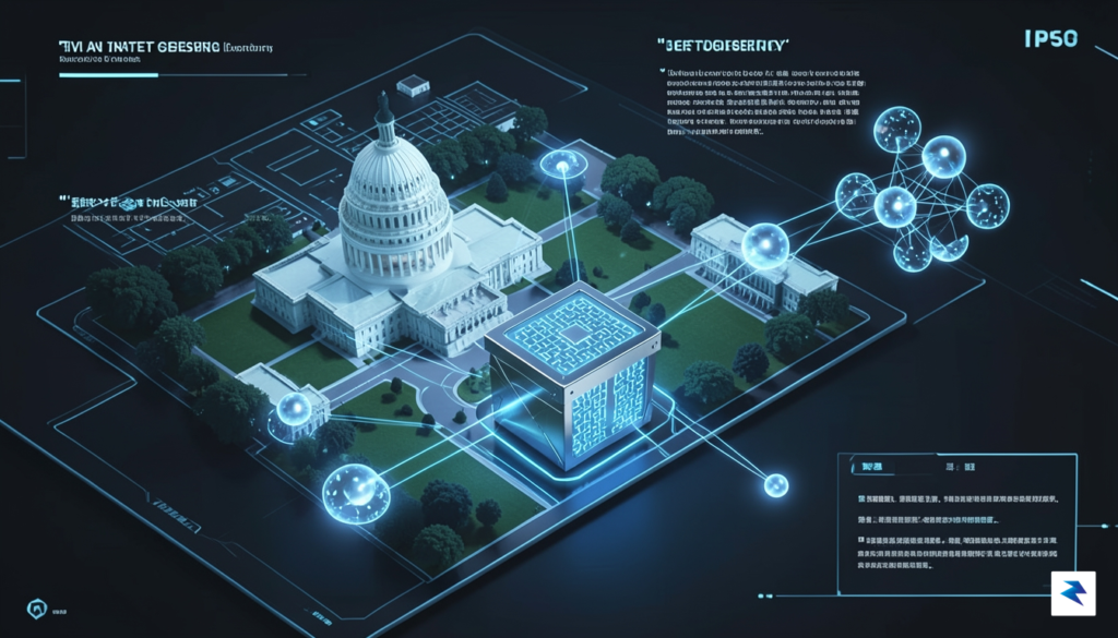 A modern, high-tech illustration showing a digital map of the&hellip;