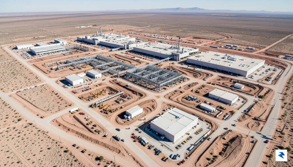 An aerial view of the massive TSMC construction site in…