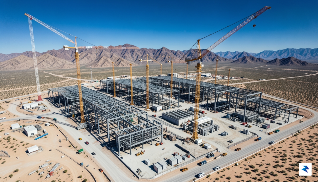 An overhead aerial shot of the expansive TSMC construction site&hellip;