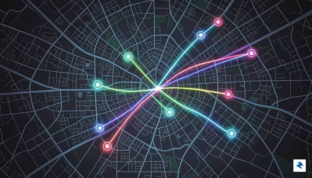 A sleek, modern graphic showing data nodes connected by glowing&hellip;