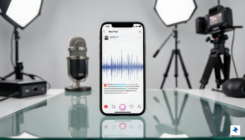 A vibrant, professional studio setting showing a smartphone screen displaying&hellip;