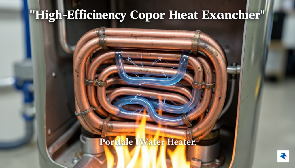 A detailed close-up cross-section view of a high-efficiency copper heat&hellip;