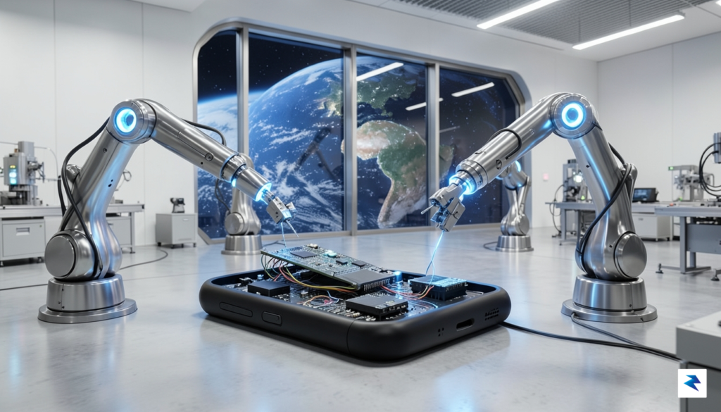 A conceptual digital rendering showing the internal circuitry of a…