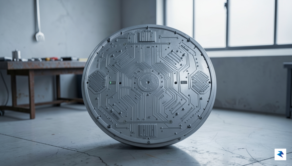 A conceptual close-up of a Starlink phased-array antenna hardware component&hellip;
