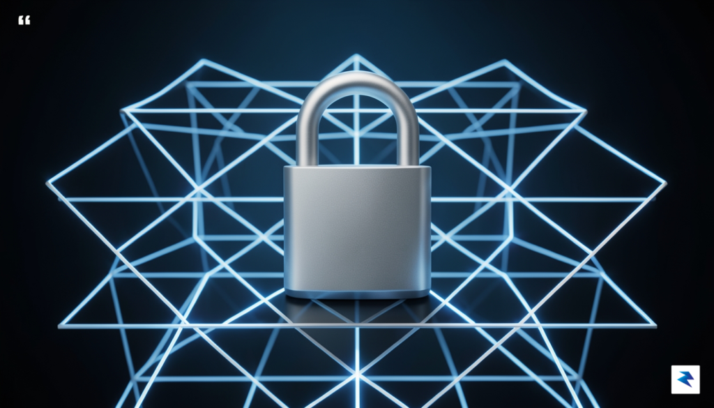 A conceptual visualization of a digital padlock being reinforced by…