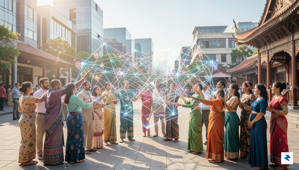 A diverse group of people from various cultures and backgrounds…