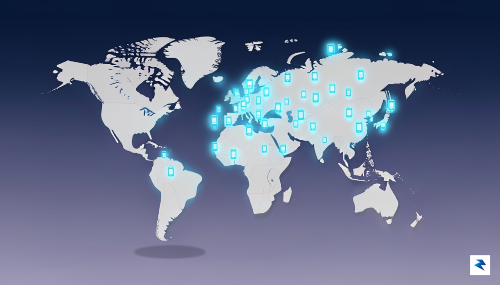 A conceptual illustration showing a stylized, shrinking global map with&hellip;