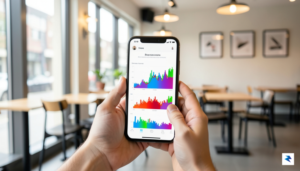 A modern, minimalist digital interface on a smartphone screen showing…