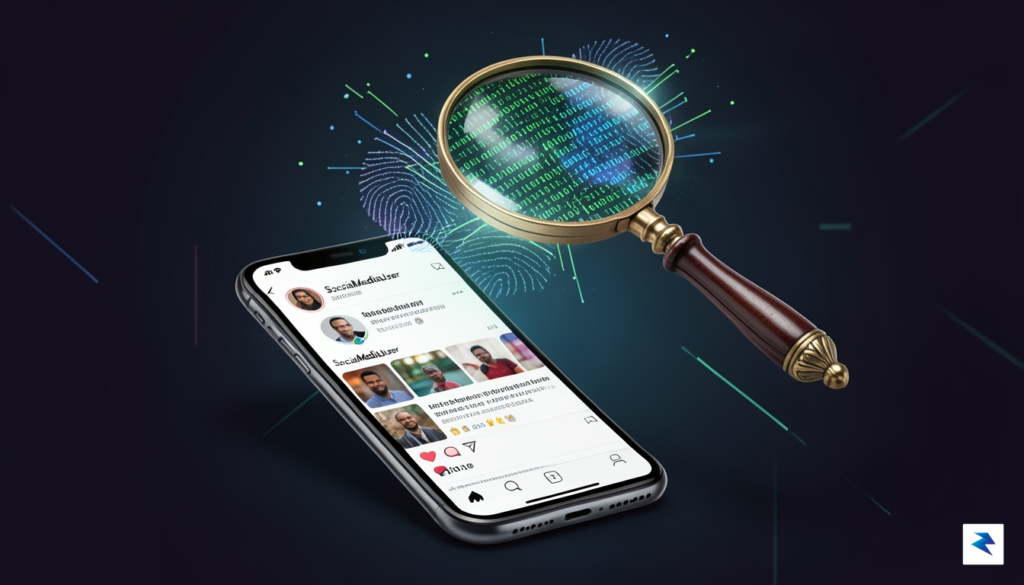 A conceptual digital illustration showing a magnifying glass hovering over&hellip;