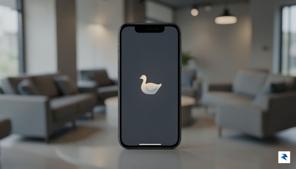 A sleek, minimalist smartphone screen displaying a subtle, elegant icon&hellip;