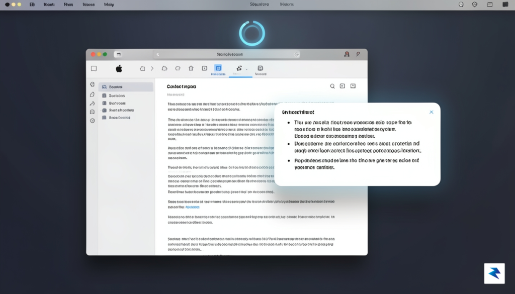 A sleek, modern macOS desktop environment showing a subtle, glowing…