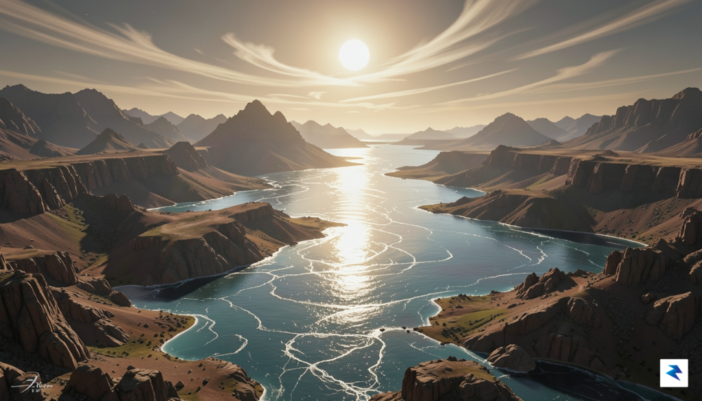 A conceptual digital illustration of a rocky, Earth-like exoplanet with…