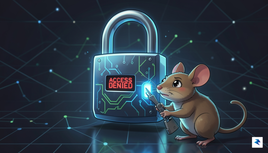 A stylized illustration of a digital lock with a small…