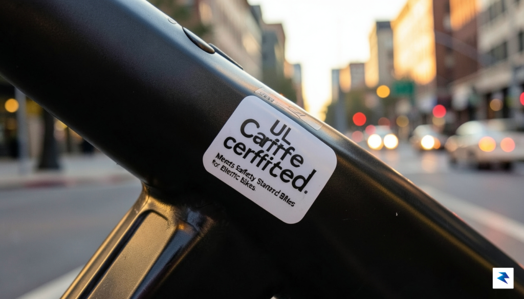 A close-up shot of a UL certified safety sticker on&hellip;