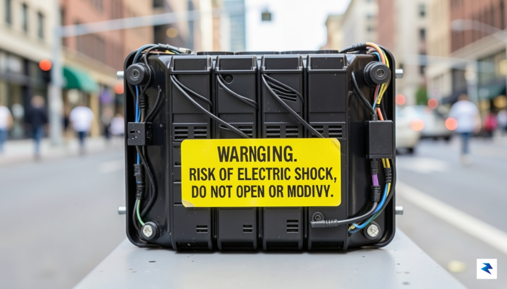 A close-up, high-resolution shot of an electric bicycle battery pack&hellip;