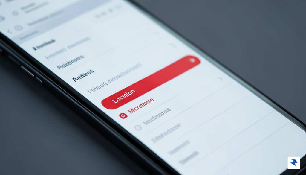 A close-up shot of a smartphone screen displaying a privacy…
