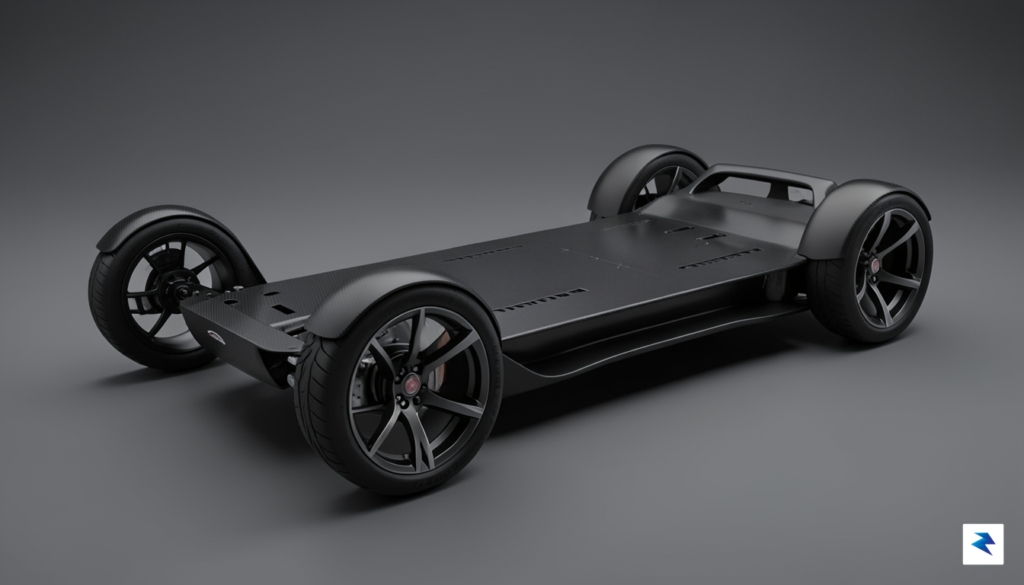 A sleek, minimalist studio shot of a conceptual Jaguar electric&hellip;
