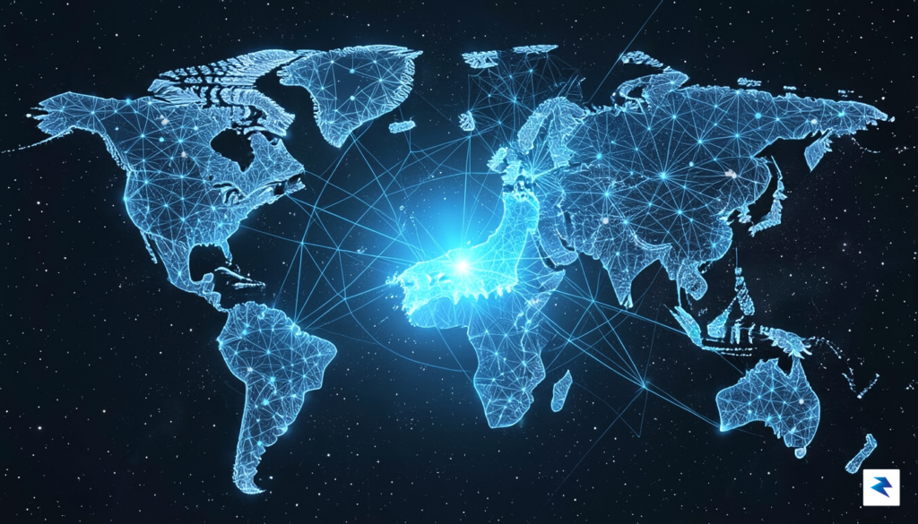 A conceptual digital illustration showing a glowing, interconnected global financial&hellip;