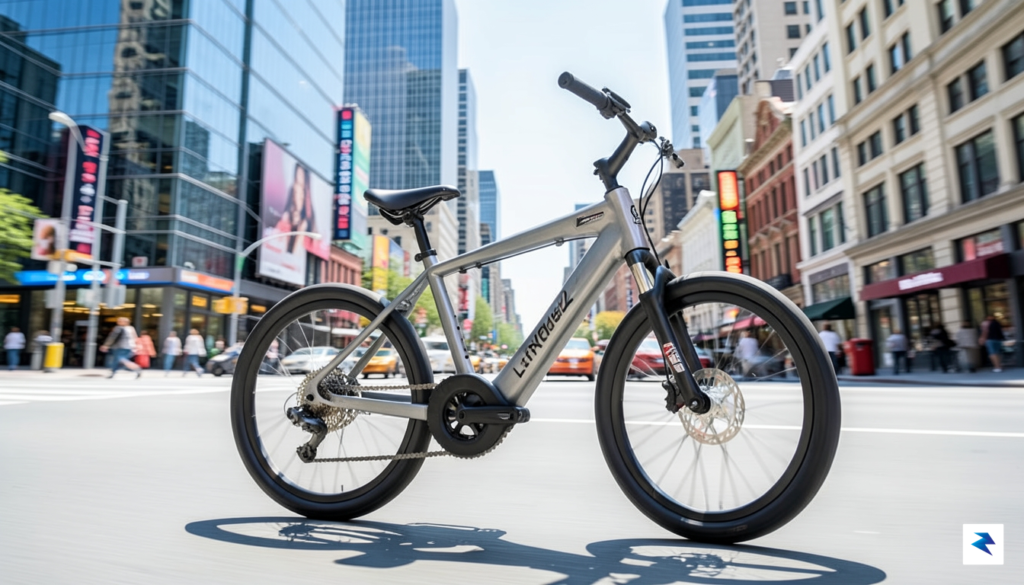 A high-resolution, eye-level action shot of the Lectric XPress2 being…