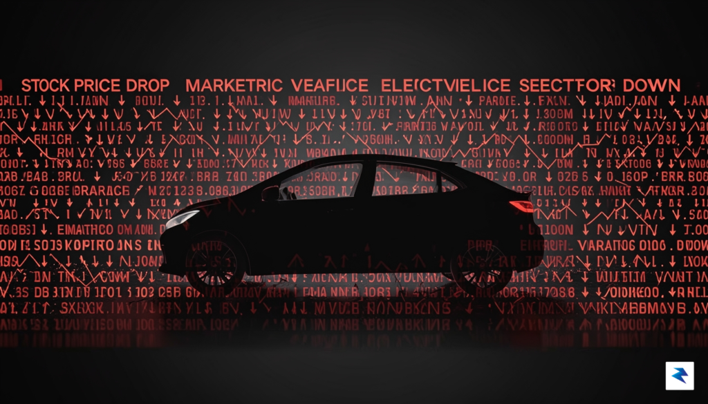 A conceptual digital illustration showing a chaotic stock market ticker&hellip;