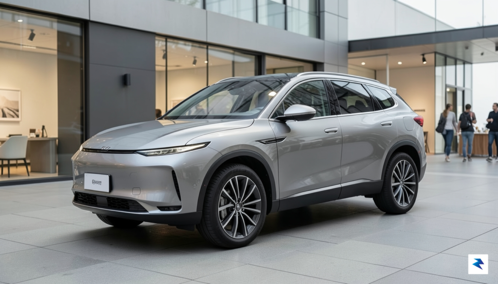 A sleek, modern electric SUV, the Lucid Gravity, parked in&hellip;