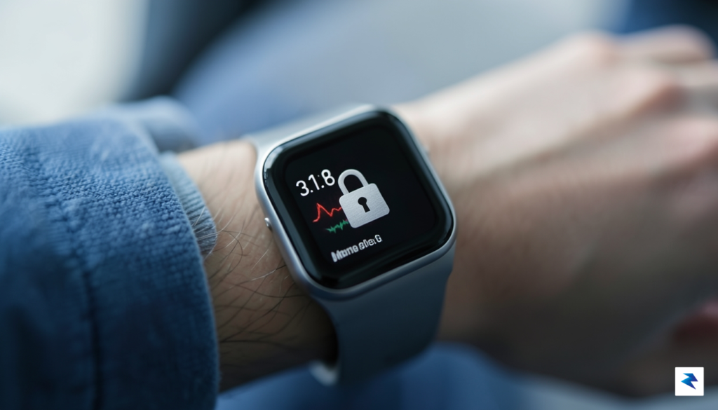 A close-up of a smartwatch screen displaying blood sugar readings,&hellip;