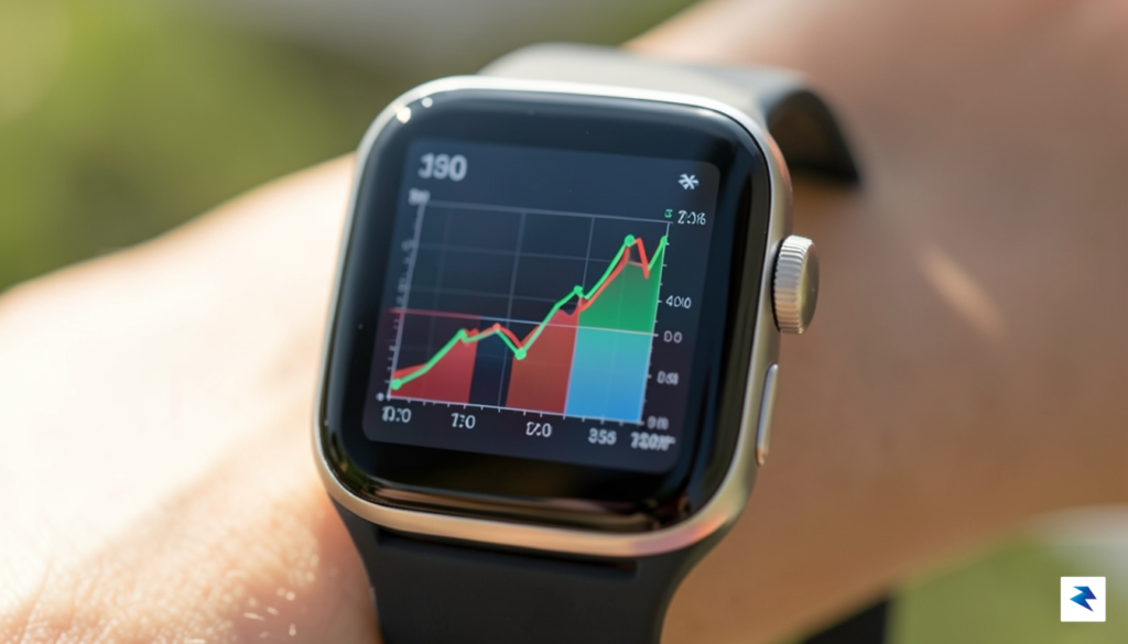 A close-up shot of a modern smartwatch display showing a&hellip;